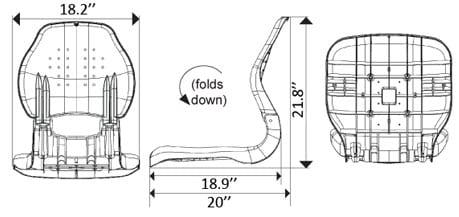 Deluxe Hi Back Folding Boat Seat Dimensions Diagram