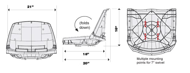 Fisherman Boat Seat Dimensions Diagram