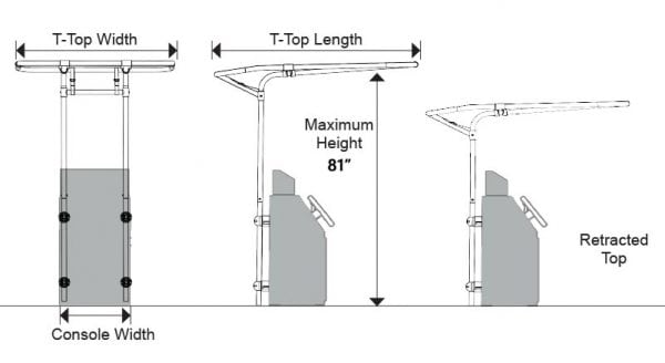 Seagull T-Top Dimensions Diagram