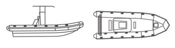 Rib Boat with T-Top Style (Storage) Diagram