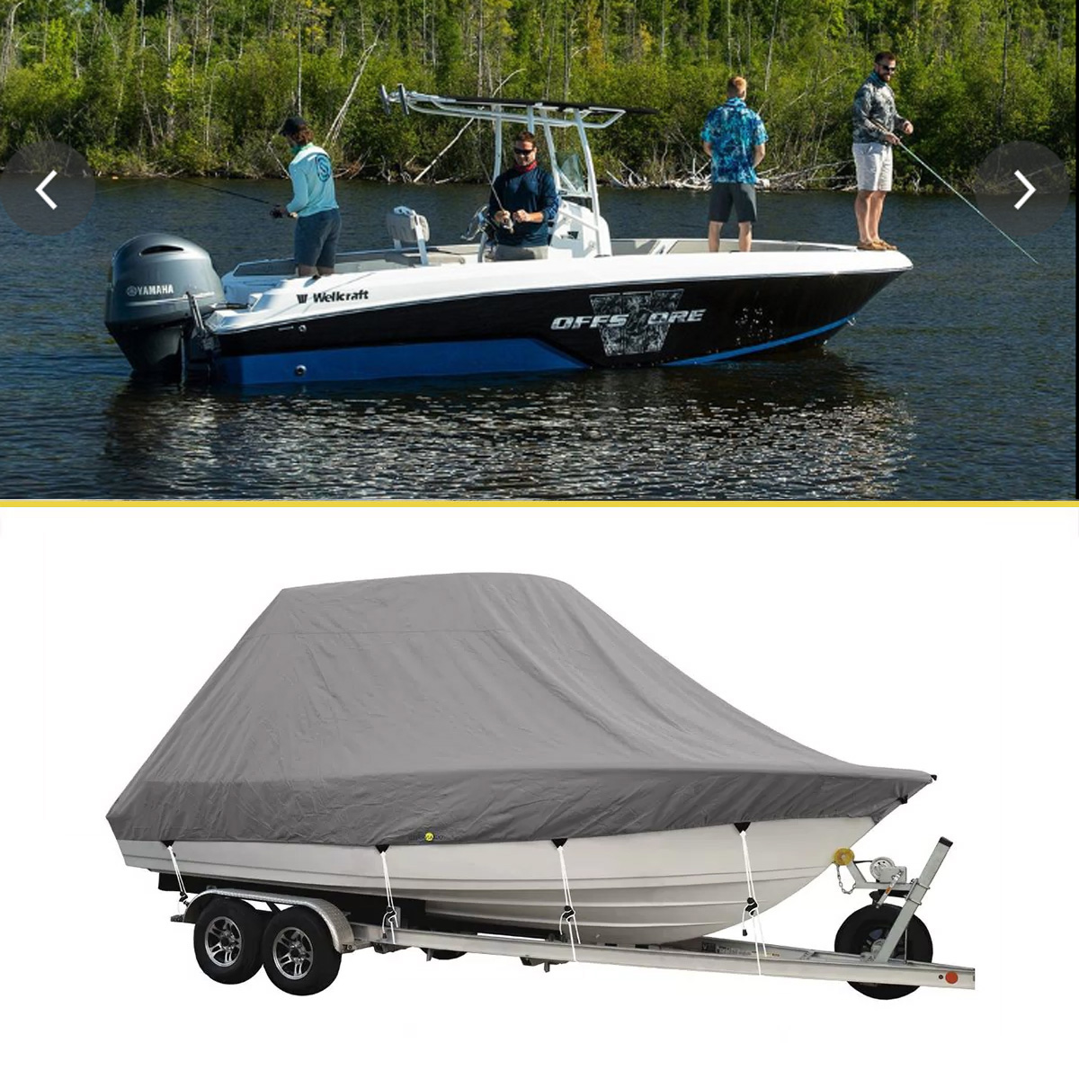 Boat Cover for WELLCRAFT – 202 FISHERMAN with T-Top