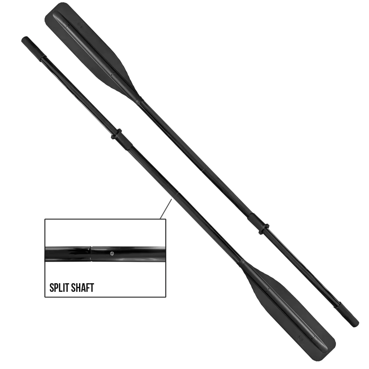 Flat Blade Oars (Split Shaft) with Oar Sleeves